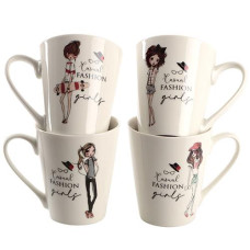 Чашка 300мл. фарфор. "Limited Edition Fashion girl" мікс. вид. B02-T397 (12)