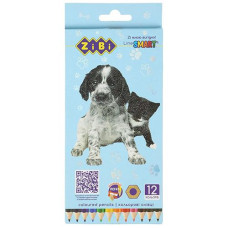 Олівці кол 12кол. ZIBI Smart Line "Собаки та коти" шестигранний 2427 (1)