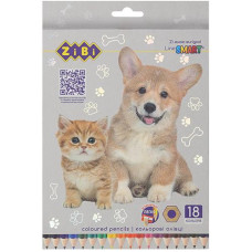 Олівці кол 18кол. ZIBI Smart Line "Собаки та коти" 2428 (1)