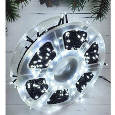 Гірлянда зовнішня 400LED на котушці 40,0м. чорний дріт ПВХ 2.0мм. білий колір 1426-03 (1)