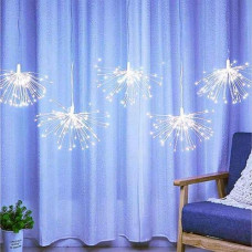 Гірлянда роса-пучок 500LED "Феєрверк" 3.0*0.6м. 5пучків. прозорий дріт. білий колір 1947-03 (50)