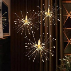 Гірлянда роса-пучок 500LED "Феєрверк" 3.0*0.6м. 5пучків. прозорий дріт. теплий білий колір 1947-07