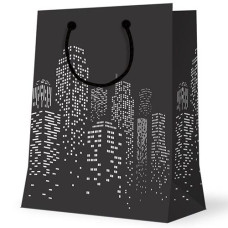 Пакет подарунковий паперовий зміцнений "Night city" 24*32*10см. GL-006STR-L (192)