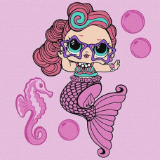 Картина по номерах 40*40см. "L.O.L. Surprise! Mermaids Waves" KHO6266 Ideyka (1)