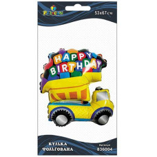 Кулька фольгована "Happy Birthday Вантажівка жовта" 77см. Pelican 836004 (10)