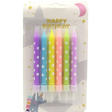 Свічка для торта "Happy birthday" 6шт. на бліст. 9321 (24)