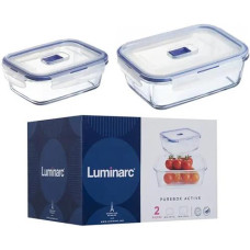 Набір контейнерів для харчових продуктів скло 2шт. "Luminarc Pure Box Active" 0.38/0.82л. P7644 ЮГ-К