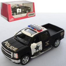 Машинка в кор. метал. "KINSMART 2014 Chevrolet Silverado Police" інерц. гум. колеса KT 5381 WP (24)