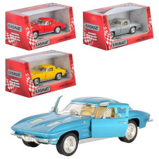 Машинка в кор. метал. "KINSMART 1963 Corvette Sting Ray" інерц. гум. колеса KT 5358 W (24)