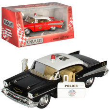 Машинка в кор. метал. "KINSMART Chevrolet Corvette 1957" інерц. гум. колеса. KT 5325 W (96)