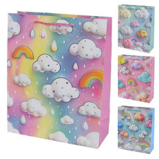 Пакет подарунковий паперовий "Rainy clouds" 30*42*12см. мікс. кол. R40775-L (360)