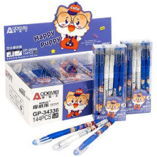 Ручка пише-стирає гелева "Aodemei Happy puppy" 0.38мм. СИНЯ 34336 (12)