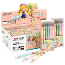 Ручка пише-стирає гелева "Aodemei Pink girl" 0.5мм. СИНЯ 34309 (12)
