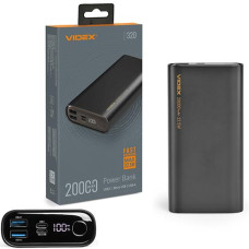 Повербанк 20000mAh "Videx" 22.5W чорний/білий VPB-320 (1)