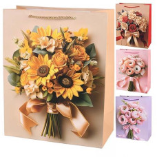 Пакет подарунковий паперовий "Bouquet" 26*32*12см. мікс. кол. R34840-M (480)
