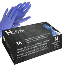 Рукавиці Медичні нітрилові сині Hoffen blue М 3,3гр (50/500)