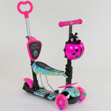Самокат 5в1 сталь. пластик "Best Scooter" PU. світло. рожевий 26901 (1)