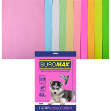 Папір офс А-4 20а/80г 10 кол Pastel+Neon 2721720-99 BM BUROMAX