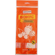 Пакет для заморозки "Бонус" 3.0л. 5шт. зіппери в куль. 59115 (40)