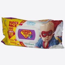 Серветка волога 120шт. "Super Baby "SuperPack" з клапаном в асорт. (10)