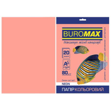 Папір офс А-4 20а/ 80г Neon рожевий 2721520-10 BM BUROMAX