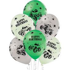 Кульки латексні з малюнком "Happy Birthday Машина-монстр" 30см. 12" (25) 3103-1484 &&