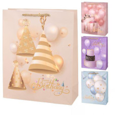 Пакет подарунковий паперовий "Happy birthday" 31*42*12см. мікс. кол. R34654-L (360)