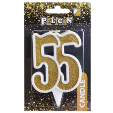 Свічка для торта "Ювілейна 55" Золото 7см. Pelican 867155 (32)