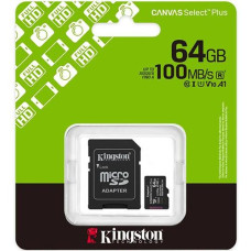 Карта пам'яті Kingston Canvas microSDHC (UHS-1) 64Gb Class 10. з адаптером SDCS3/64GB (1)