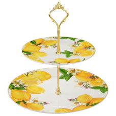 Фруктовниця 2-х ярусна "Limited Edition Lemon" 26*19см. в кор. 19-558 ЮГ-К (12)