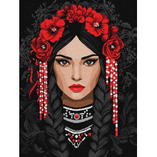Картина по номерах 30*40см. "Незламна українка" KHO8604 Ideyka (1)