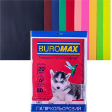 Папір офс А-4 50а/80г 10 кол Dark+Neon 2721050-99 BM BUROMAX