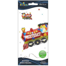 Кулька фольгована "Потяг Happy Birthday Червоний" 72см. Pelican 836041 (1)
