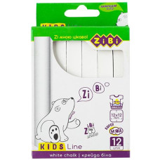 Крейда БІЛА 12 шт квадратна в карт. кор. KIDS Line  ZIBI ZB 6703-12 (1/112)