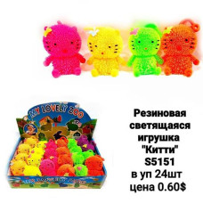 Іграшка антистрес в кор. 24шт. "Кітті" гумовий. світло 5151 (24)