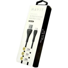Кабель зарядний Havit (USB-MicroUSB) 2.1A. 1.0м. HV-CB640C (1)