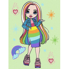 Картина по номерах 30*40см. "Rainbow High Amaya Raine" KHO1236 Ideyka (1)