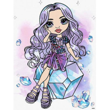 Картина по номерах 30*40см. "Rainbow High. Violet" зі стразами KHO1339 Ideyka (1)