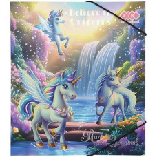 Папка для зошитів ZIBI B5 на резинці, картон. Unicorn 20*23см  ZIBI KIDS Line ZB.14990-43