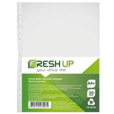 Файли Fresh Up A4+ 40мк за 20шт з перфорацією на 11 отворів, глянсова фактура FR-2040-20 (1/100)