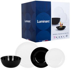 Набір столового посуду в кор. 19 пред. "Luminarc Diwali BLACK&WHITE" P4360 ЮГ-К (6)