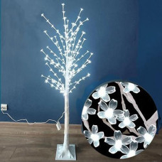 Дерево 180LED "Квіти" 150,0см. білий стовбур, білий колір 1892-03 (1/20)