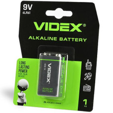 Крона бл. Videx лужна Alkaline V9/6LR61 1шт. (1/12/96)