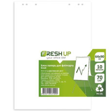 Папір для фліпчартів 10арк 70г/м2  білий в пакеті 640*900мм Fresh Up FR-10L