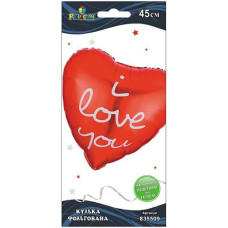 Кулька фольгована "Серце "I love you" однокольорове" 45см. Pelican 835509 (10)