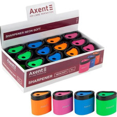 Точилка "Axent" з контейнером "Neon soft" мікс. кол. 1158-А (12/360)