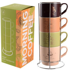 Набір чайний на стійці в кор. 4 перд. "Limited Edition Morning Coffee" 340мл. B248-E0963 ЮГ-К (4)