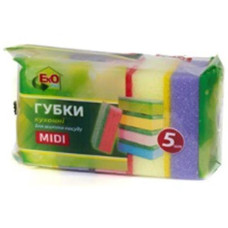 Губка кухонна "EkOplus Міді" 5шт. 10007 АППТ (100)