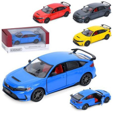 Машинка в кор. метал. "KINSMART Honda Civic Type R" інерц. гум. колеса 4кол. KT5472W (24)
