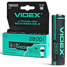 Акумулятор літій-іонний 2800mAh "Videx Li-Lon" 18650-P/2800/1CB (з захистом)